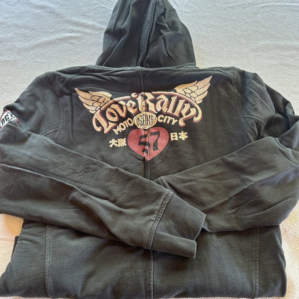 Lucky Brand Vintage zip-up hoodie | Faded black | Women's Size Large